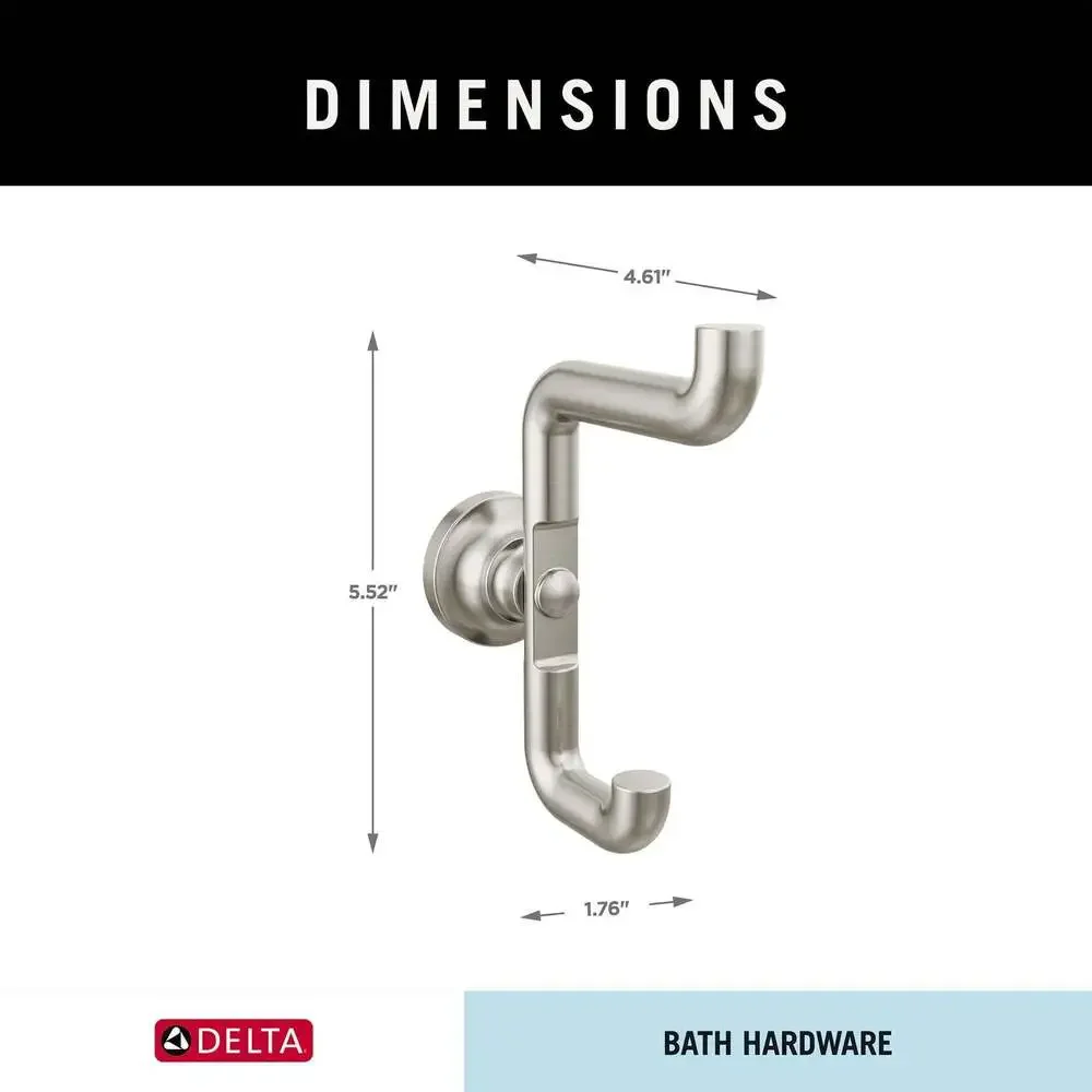 Delta 73535-SS Saylor Double Robe Hook in Brilliance Stainless
